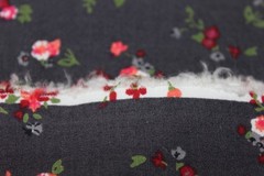 Vintage Charcoal Rose Ditsy Fabric 3 Yards Cotton Blend 49×108″ Cottage Floral
