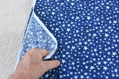 By 1/2 Yd, Vintage, Pink White Blue Stars on Navy Cotton, MMFAB, Krajewski, V926