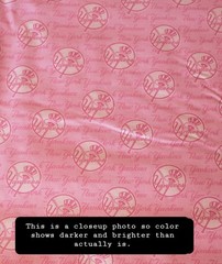 PINK NY YANKEES Fabric Cotton Material Baseball 1/2 yard 18″ x 57″ NEW MLB