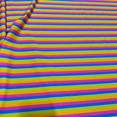 Spandex Stretch Fabric Pastel Colorful Stripes print 60″ wide Swimsuit By Yard