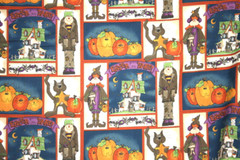 HALLOWEEN CATS AND BROOMS AND FRIENDS FROM MMFAB– 100% COTTON FABRIC