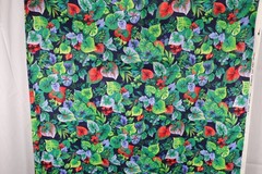 120″L x 44″W VIP Cranston Fabric Tropical Flowers Leaves Green Red Purple Black