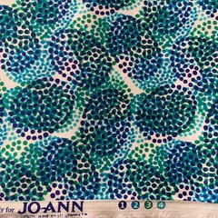 Fabric Cotton Print Aqua Blue Green Ovals Woven Stretch Abstract 4 1/2 yds