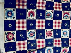 VTG Checkered Garden Cheater Quilt by The Kessler for Concord Fabrics BTFQ