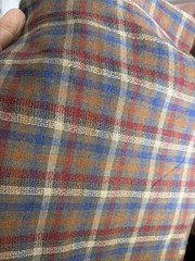 Vintage Plaid Cotton Fabric Japanese Style 65 x 58” Brown