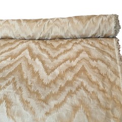 Heavy Beige Chevron Flame Stitch Jacquard Fabric 56″ Wide Upholstery Drapery