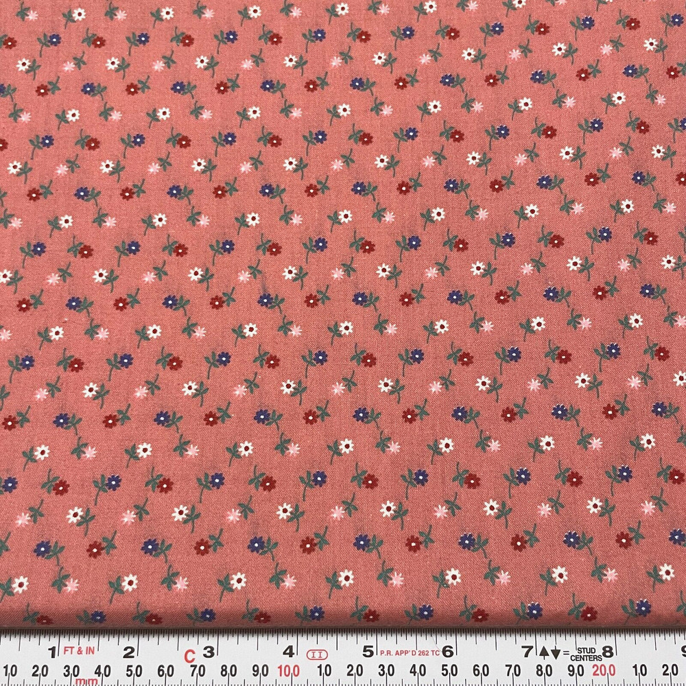 Vintage Florals on Mauve Unbranded Cotton Fabric by the HALF YARD 18″ x 44″