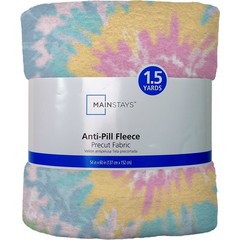 (2 pack 58″ x 1.5 yard Lux Anti-pill Fleece Tie Dye Fabric Precut Multi
