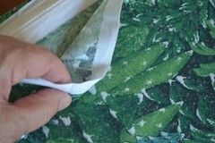 By 1/2 Yd, Green Trees White Snow on Green & Silver Sparkles Quilt Cotton, B1315