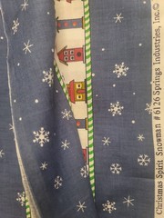 NEW Christmas Snowman Double Border Fabric 1 Yd