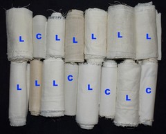 2 Lbs 2.2oz Linen & Cotton Fabric Remnant Strips ** White—Cream—Natural ** 3-5″w