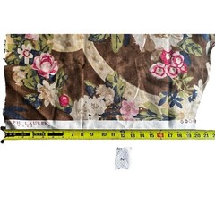 2X Ralph Lauren 100% Linen Fabric Juniper Berry “Heathersage Floral” Brown Cream