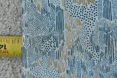 By 1/2 Yd, Vintage, Blue Brown & Cream Cotton Voile, P5479