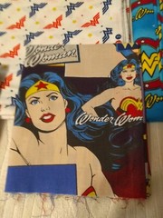 Wonder Woman fabric lot – 3+ yards – see description for individual measurements