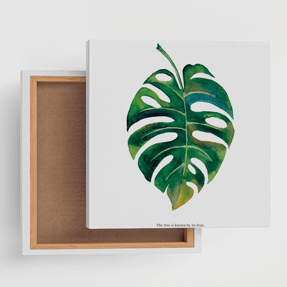 Houseplant Fabric Art Panel 15x15cm Minimalist Nature Decor Japan