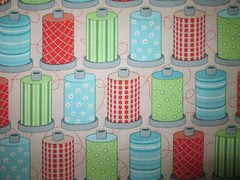 THREAD YARN SPOOLS SEWING ITEMS BRIGHT COLORS COTTON FABRIC BTHY