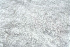 WHITE SHAGGY NO STRETCH POLYESTER KNIT FABRIC SEMI SHEER 15X60 INCHES