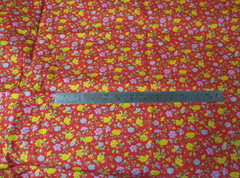 Red Floral, Yellow and Purple Flowers Print Fabric – 120cm x 90cm