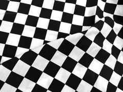 1″ Squares Checkered Gingham Black and White Pattern 45” Wide Polycotton Fabric