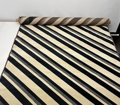 LJ GROUNDWORK SERENO STRIPE MALT ONYX BLACK VELVET FABRIC BY 1/2(0.5) YARD 50″W