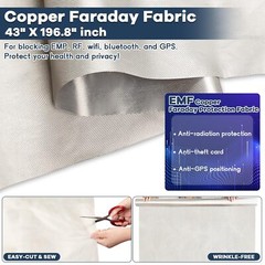 Faraday Fabric 43” x 118”, Military Grade Blocking Cloth Shielding, Conductiv…