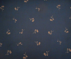 Civil War Reproduction Fabric By The Half-Yard Tan Floral on Navy Blue Cotton