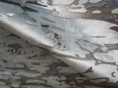 Holly Hunt Reflecting Pool Blue Grey Velvet Silver Print fabric 2 choices