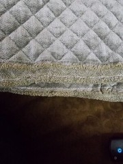 Vtg heavy high end quilted sage chenille upholstery fabric 36″ x 50″