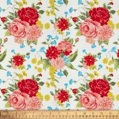 The Pioneer Woman Sweet Rose Floral Fabric Cut 1 Yard