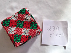 Mxd. Lot of 506 VTG Christmas Print Fabric Cotton Quilt Squares 3″- 3.5″- 4″