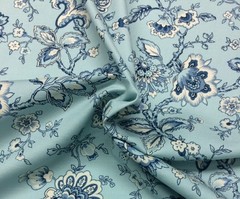 MILL CREEK HONEYMOON WATERFALL BLUE FLORAL COTTON MULTIUSE FABRIC BY YARD 54″W