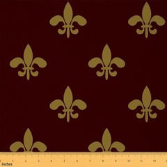 Feelyou Fleur De Lis Fabric, Vintage Royal Floral Upholstery, 108″ x 58″