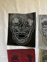 4 Pieces faux leather Fabric Embossed Textured Skull Design For Arts & Crafts