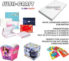 Subli-Craft Cardboard Sublimation Sheets A4 Pack 20 Units by (21Cm X 29Cm)