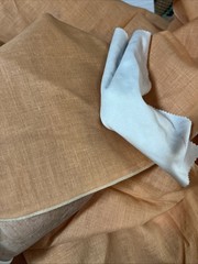 Vintage Handkerchief Linen Fabric Orange Sherbet Light 31.5″ W x 18″ L SBFHY