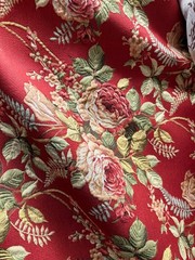 RED Multicolor Floral Upholstery Drapery Brocade Fabric (54 in.) Sold BTY