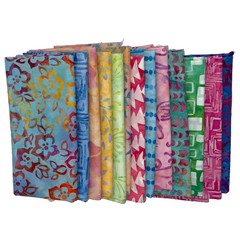 POUND PACK PLUS #610 100% Cotton Batiks & Handpaint Fabric Scrap Medium Rainbow