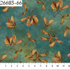 Autumn Splendor Cotton Quilt fabric Northcott 2683-66 Seeds on Dark Teal