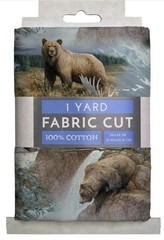 David Textiles Bear Print 1 Yard Fabric Cut 100% Cotton 36 x 44 in