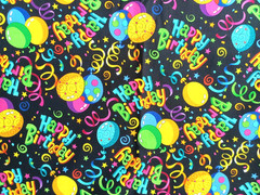 Happy Birthday Party Balloons Quilt Fabric BTY 45″ wide 100% Cotton NEW