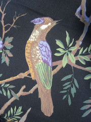 Vintage Thibaut Floral Birds floral Drapery Fabric 100% cotton 1999 NOS 56″ W