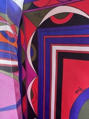 Italian Deadstock 100% Silk Twill 69 GSM Fabric Panel 22”x44” Emilio Pucci Logo