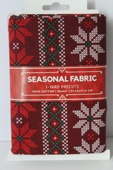 Reindeer and Poinsettias Seasonal fabric 1 yard Precut 2024 New old Stock