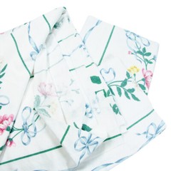 2lb 9oz Upcycled Cotton Flannel Sewing Material Yardage Floral Ribbon Print 1993