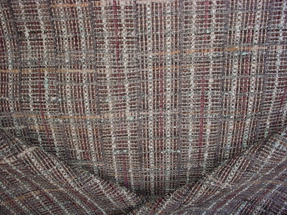 3-1/4 Stroheim 9020904 Calabresi Eggplant Gray Textured Tweed Upholstery Fabric