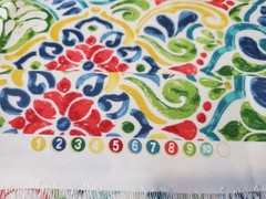 OOP 2014 Richloom Solarium Fabric Multi-Color Medallion 56″W x 65″L Water Resis