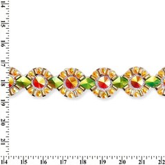 Daisy Resin Rhinestone Iron On Gel Backed Trim Sold By The Yard