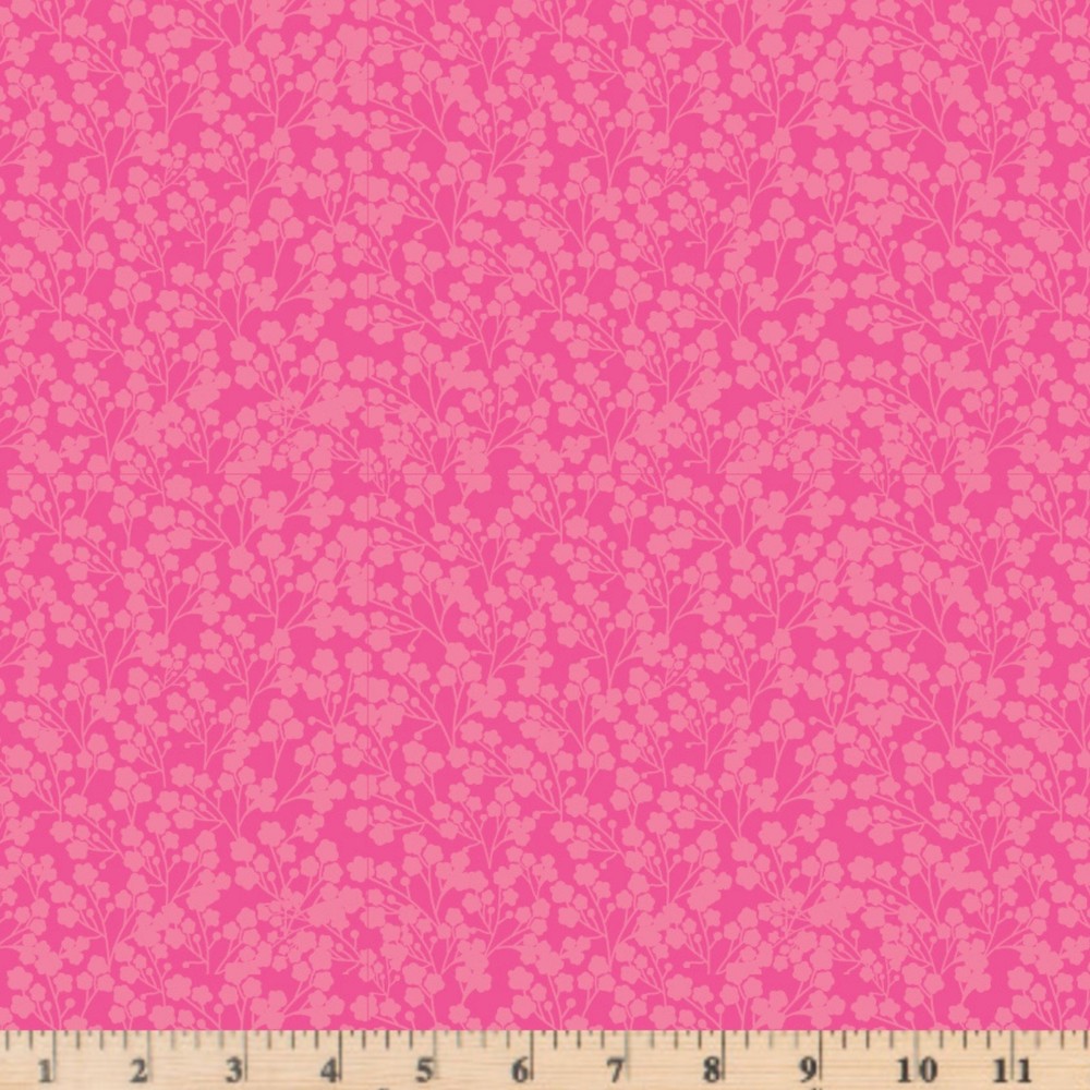 Calico Cowgirls Wildflowers Pink Fabric Poppie Cotton By the Half Yd Cont Cut