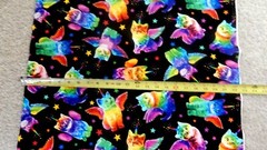 Cats Cat Unicorn Rainbow C7198 black Timeless Durable Cotton Fabric 3/4 yd END