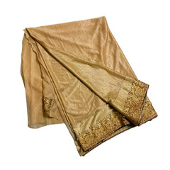 Indian Fabric Women Wrap Vintage Embroidered Dress Material Sewing 3Y Fabric